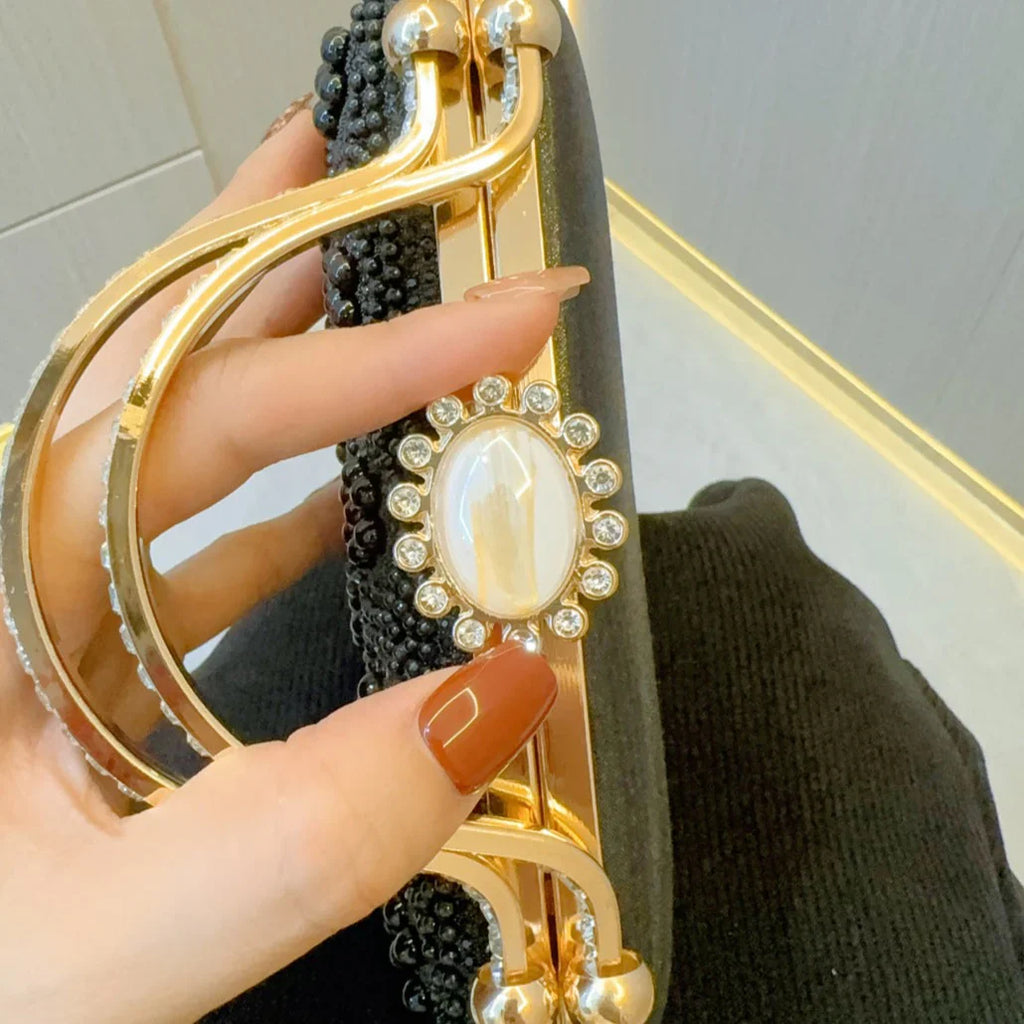 Vioraia Clarab  Pearl Clutch Bag