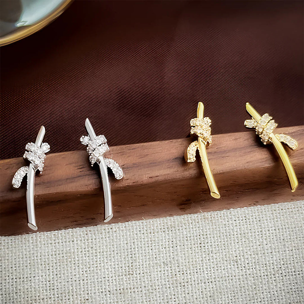 Vioraia Lyra Twist Climber Earrings