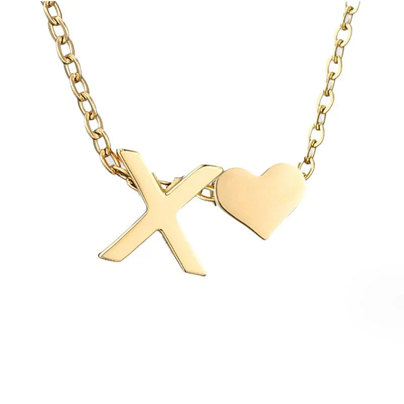 Vioraia Forever Love & Letter Gold Necklace