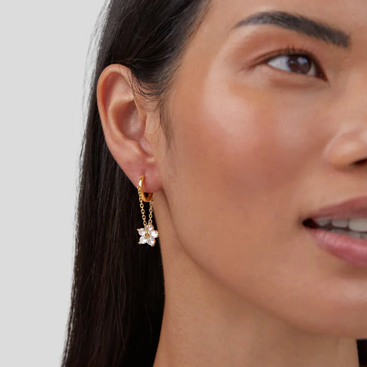 Vioraia Blooming Petal Crystal Earrings