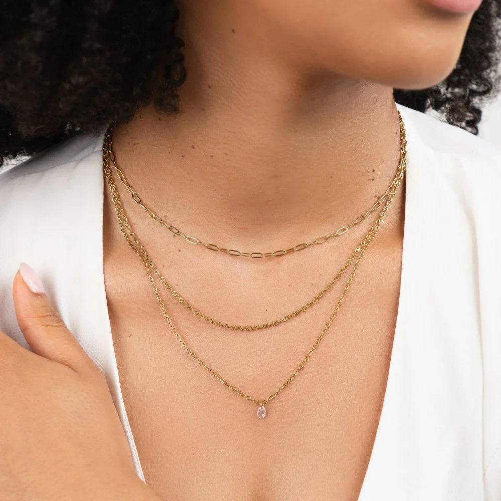 Vioraia Jana Triple Chain Necklace