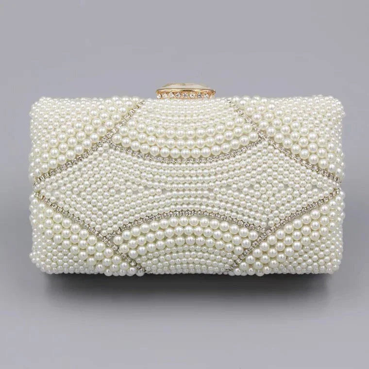 Vioraia Violeta Pearl Clutch Bag
