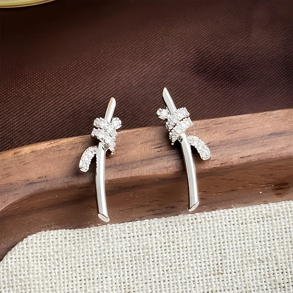 Vioraia Lyra Twist Climber Earrings