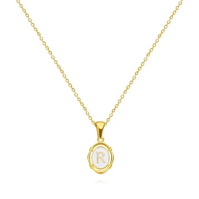 Vioraia Vintage Gold Letter Necklace