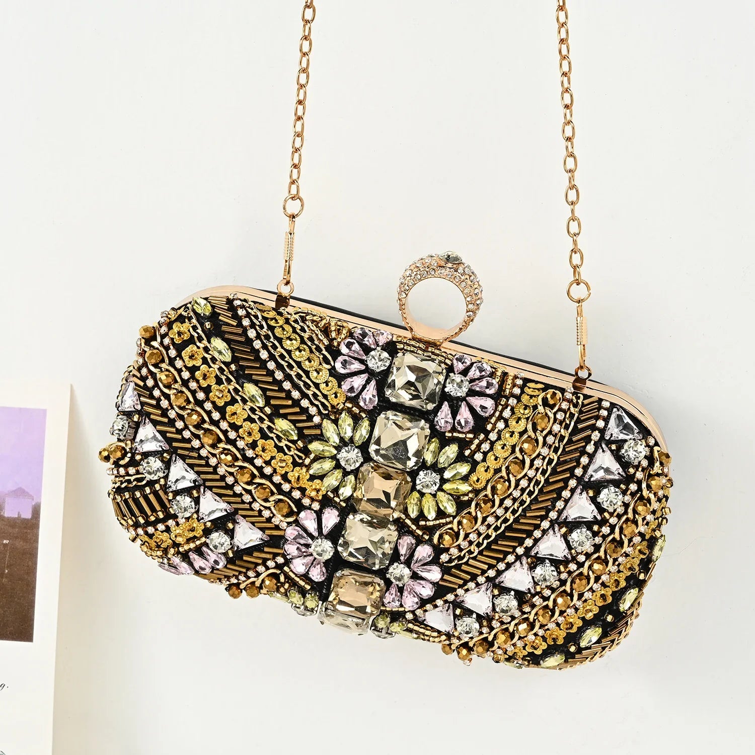 Vioraia Cynthia Beaded Embroidery Clutch Bag