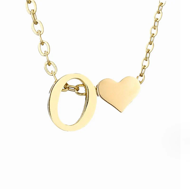 Vioraia Forever Love & Letter Gold Necklace