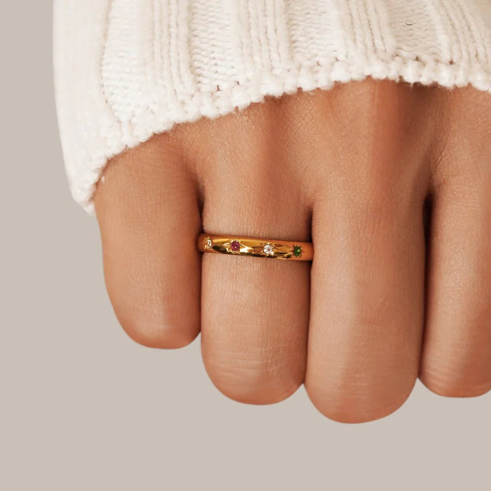 Vioraia Tali Rainbow Crystal Ring
