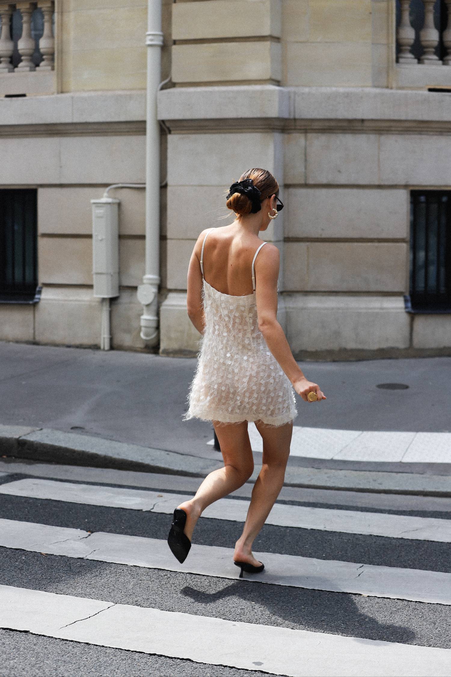 Shift Mini Dress | Sheer Jacquard