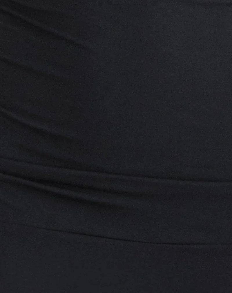 Luscian Plunge Mini Dress in Black