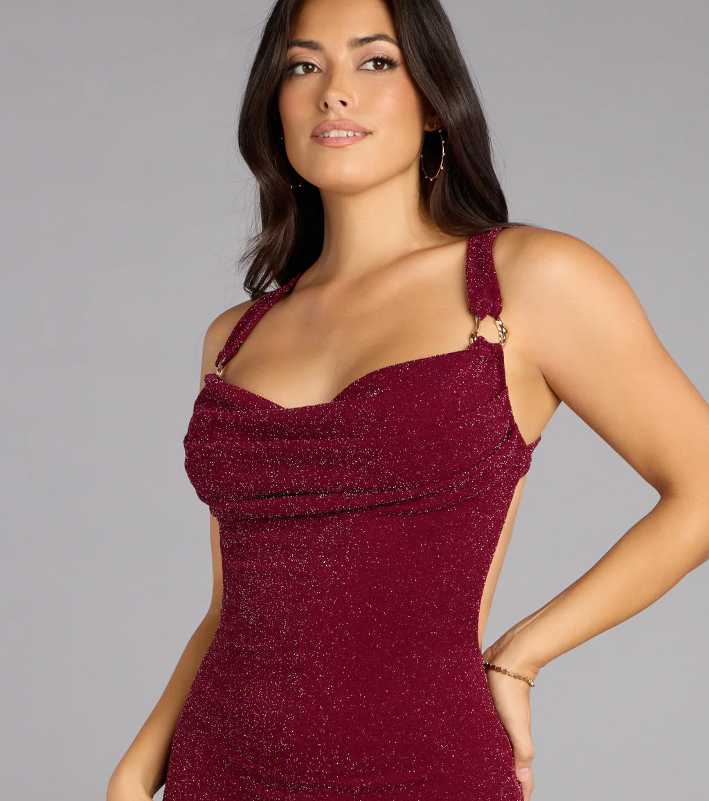 Catch Me Sparkling Glitter Bodycon Mini Dress