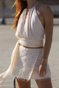 Draped Halter Top | Ivory