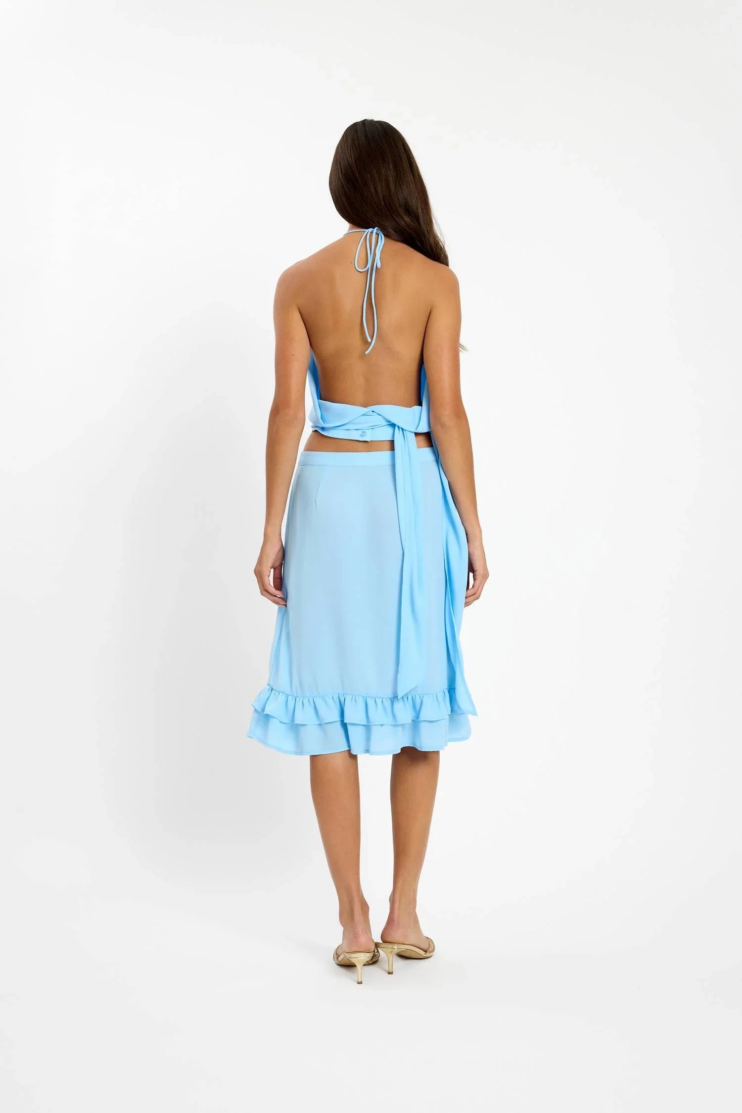 Frill Midi Skirt | Baby Blue