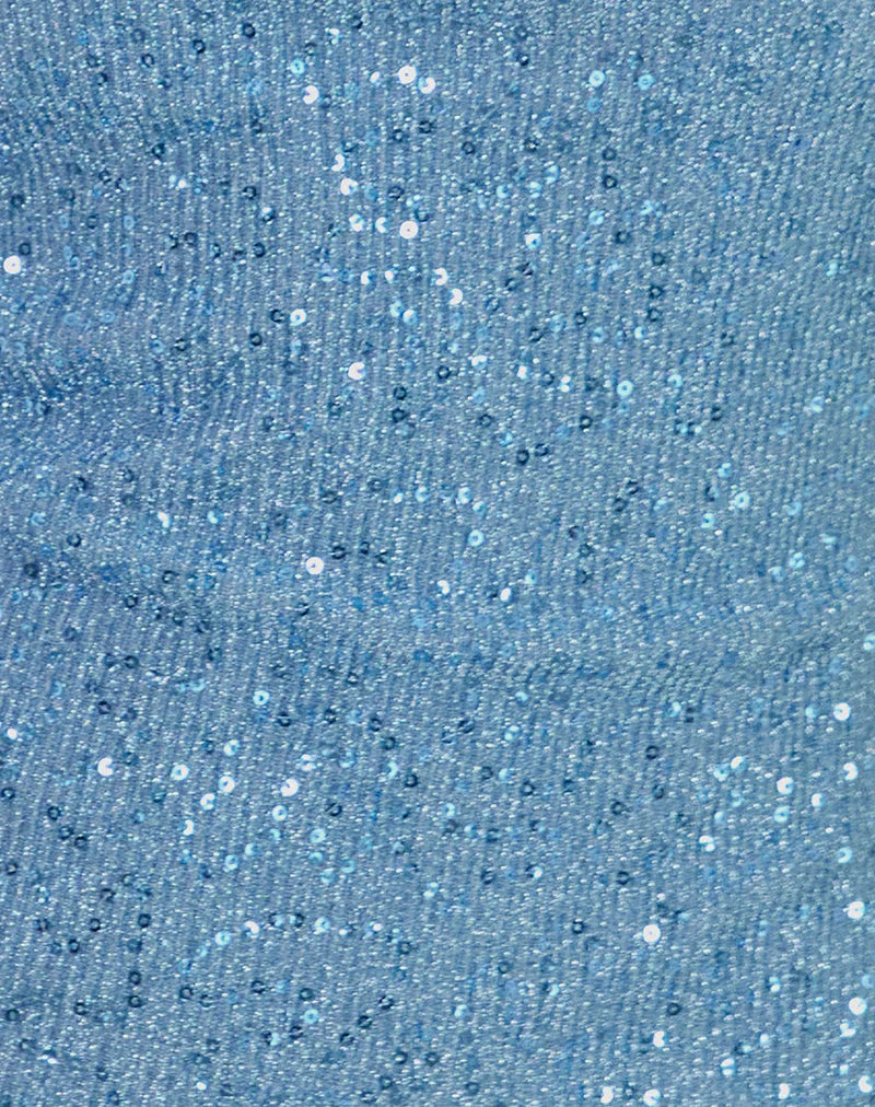 Hamal Mini Dress in Sequin Blue