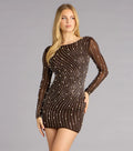 Lori Embellished Mesh Mini Dress