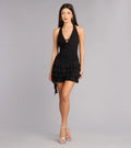 Late Night Sparkle Glitter Knit Mini Dress