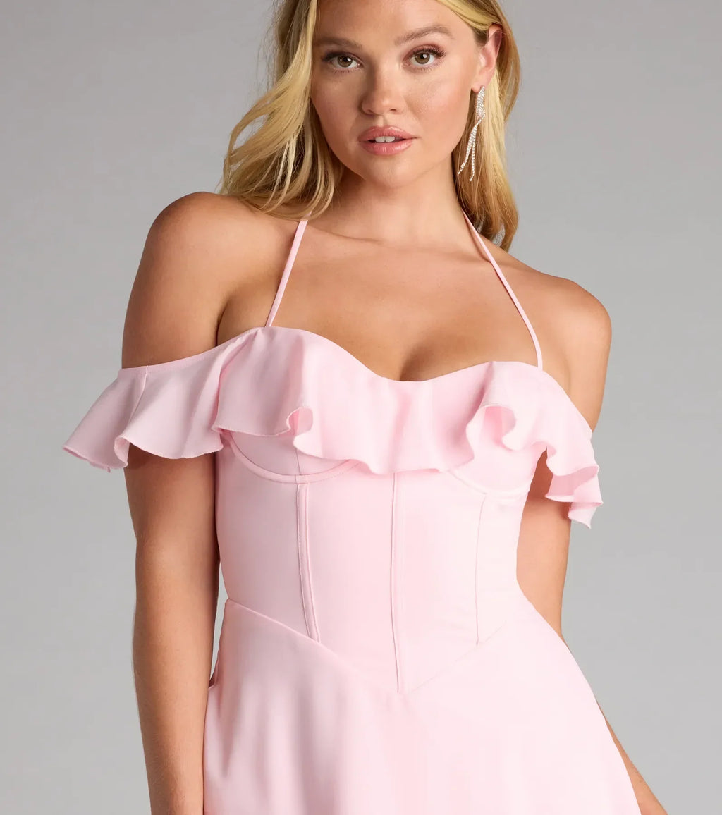Laced With Charm Corset Lace-Up Mini Dress