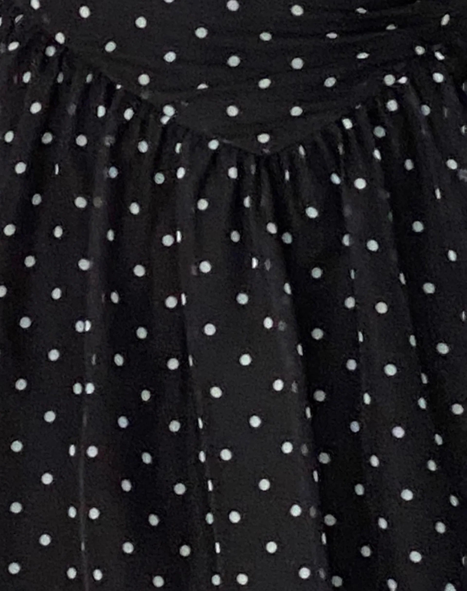 Murni Bandeau Mini Dress in Polka Black Chiffon