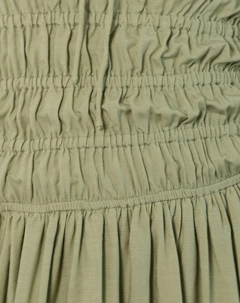 Rasmil Bubble Hem Mini Dress in Sage Green