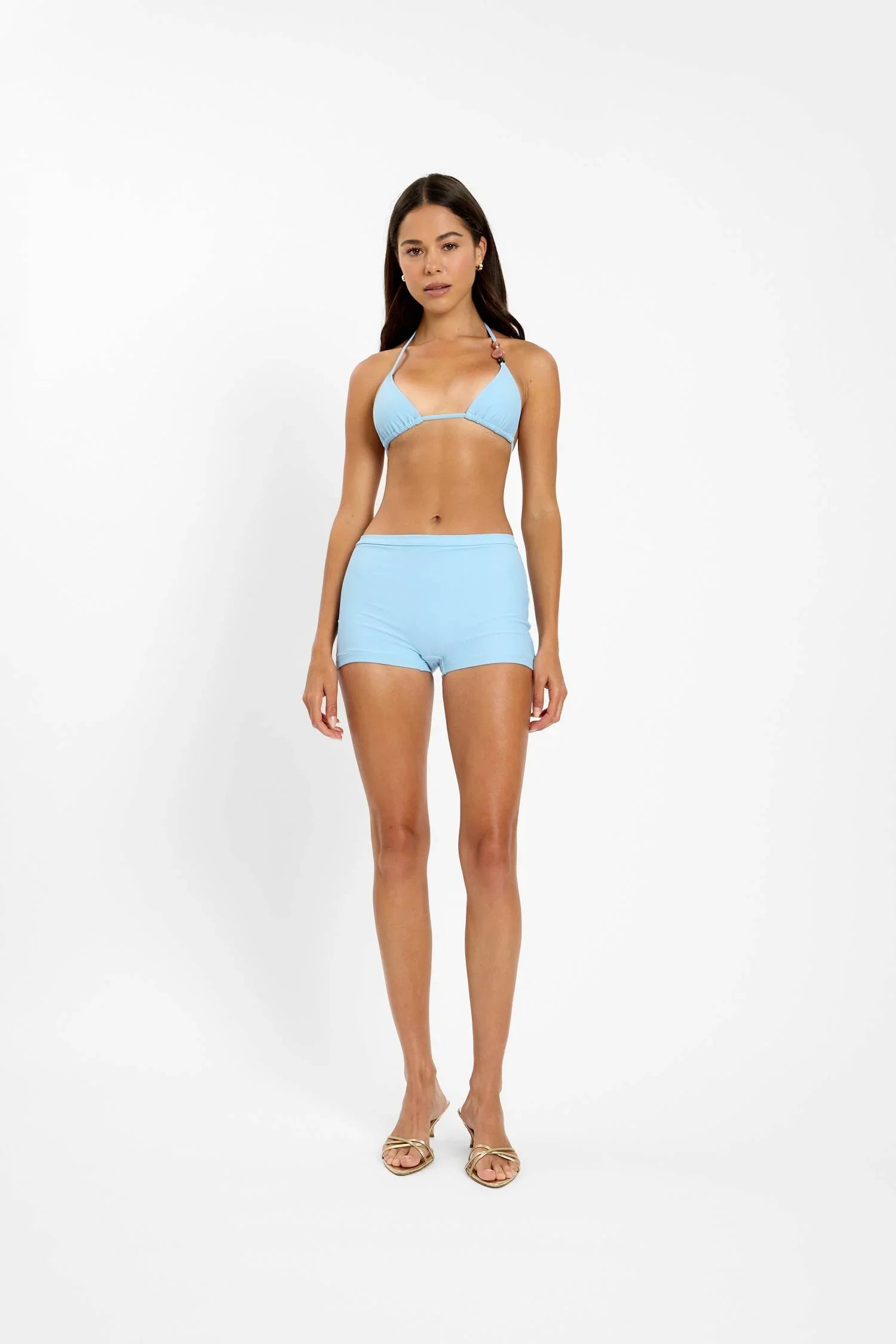 Triangle Top | Beaded Baby Blue