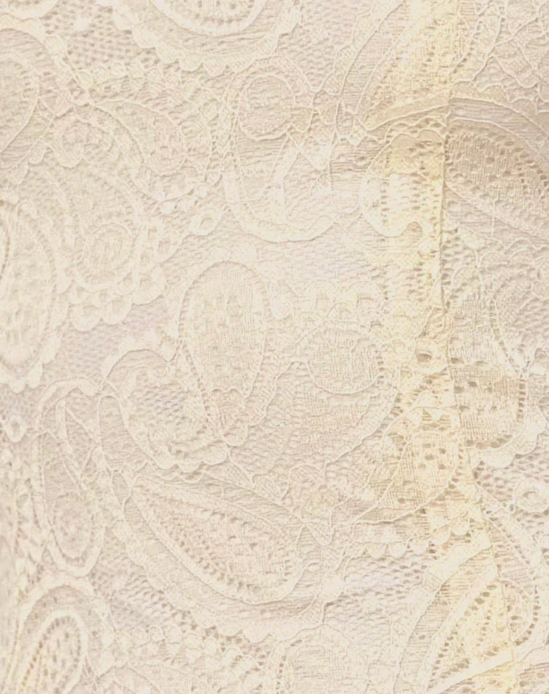 Nairi Halterneck Mini Dress in Lace Cream