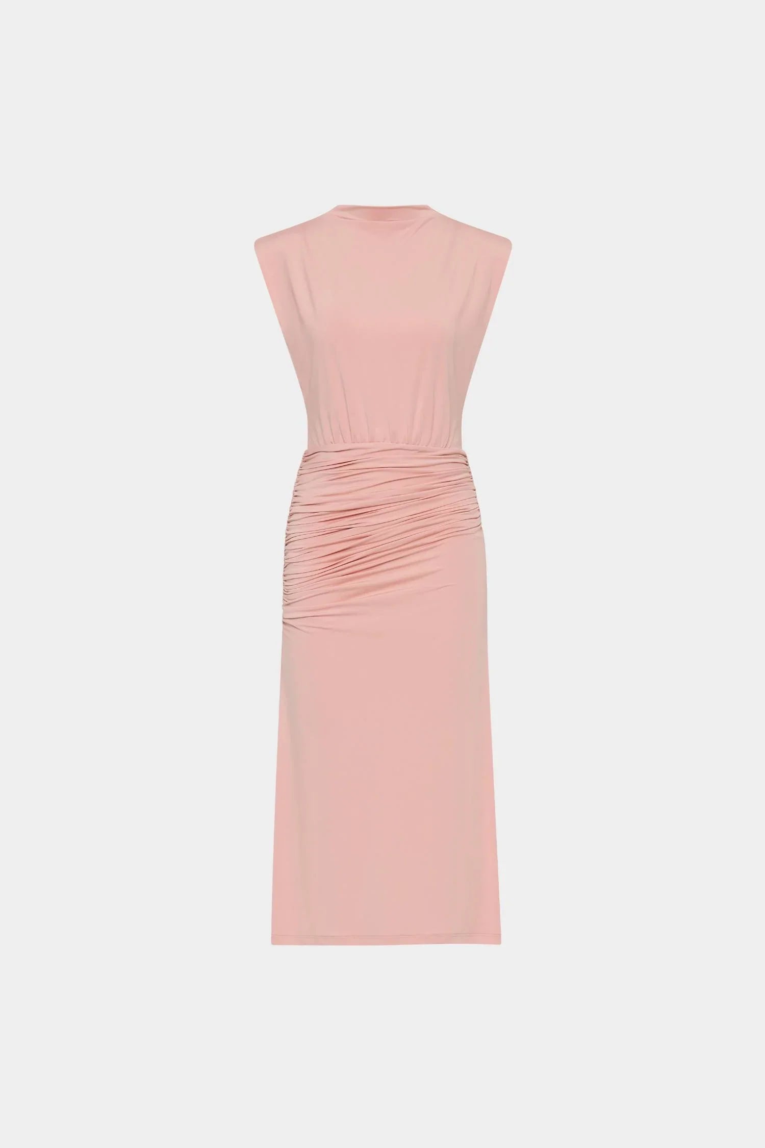 Structured Shoulder Midi Dress | Musk
