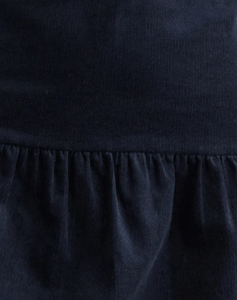 Sarabi Plunge Mini Dress in Cord Navy