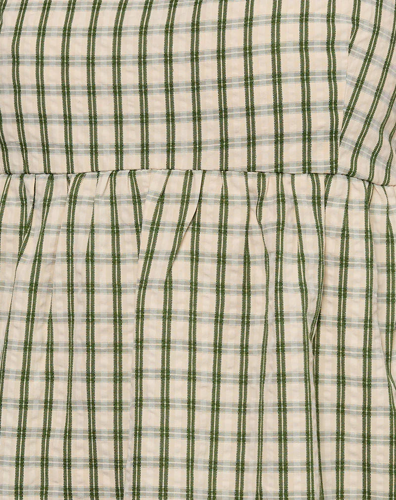 Nikita Mini Dress in Green Check