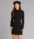 Effortlessly Polished Mock Neck Mini Dress